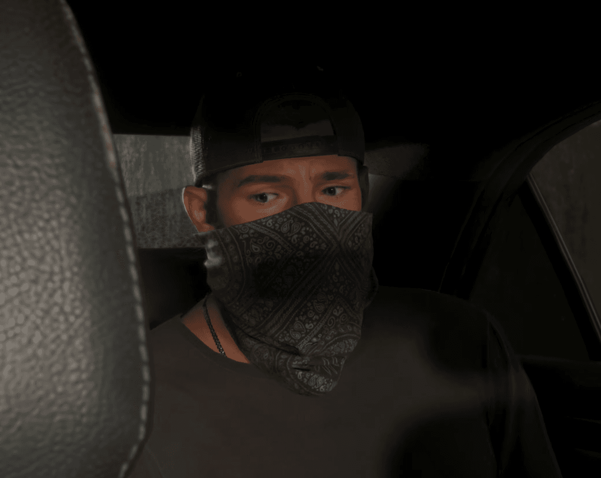 Capturas de pantalla muestran las expresiones faciales de Jason en una persecución en GTA VI