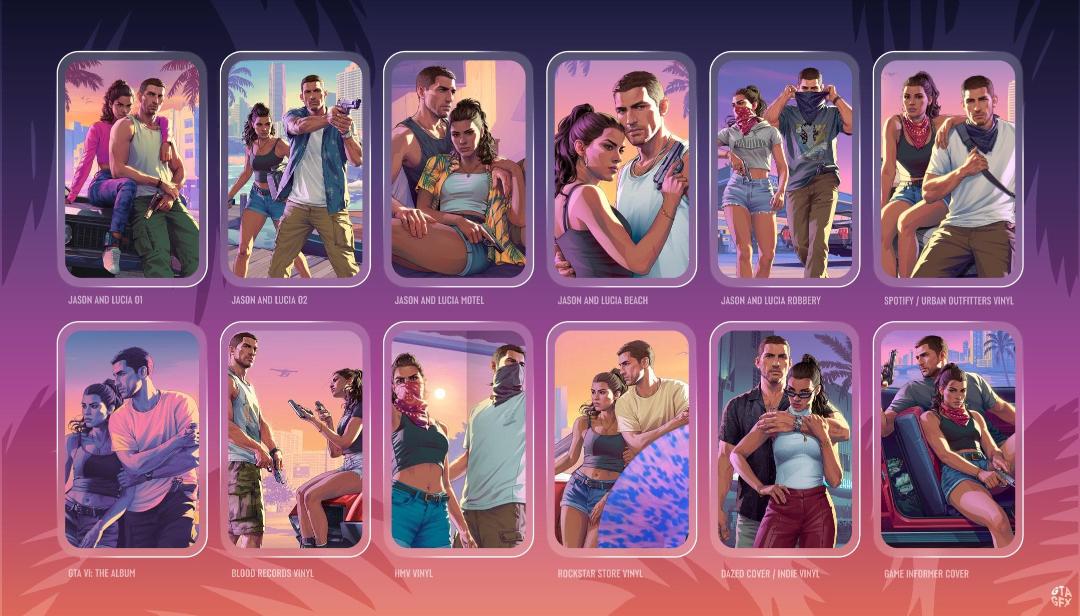 Galería de arte de Jason y Lucia en GTA VI cautiva a los fanáticos